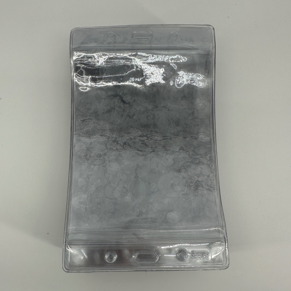 Fushing Pack Clear Plastic Vertical Badge Name Tag Card Holders (XXL) 4x6